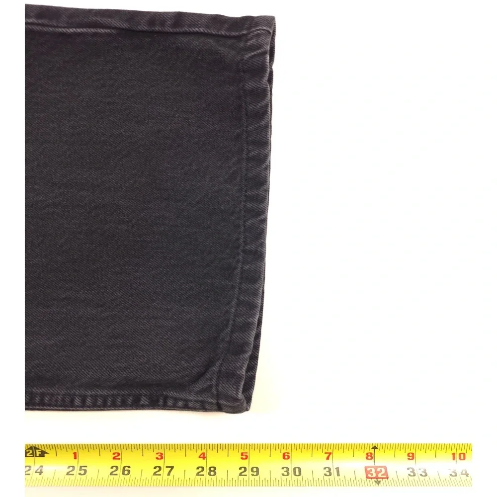 Zara Womens Jeans High Rise Straight‎ Leg Size 8 Faded Black Denim 5-Pocket